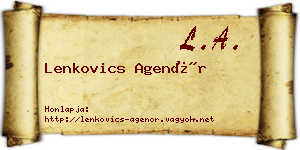 Lenkovics Agenór névjegykártya